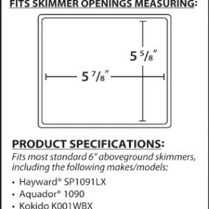 Simpooltec AGSD-H Simpooltech Standard Mouth Skimmer Plug, 5-7/8" x 5-5/8", White