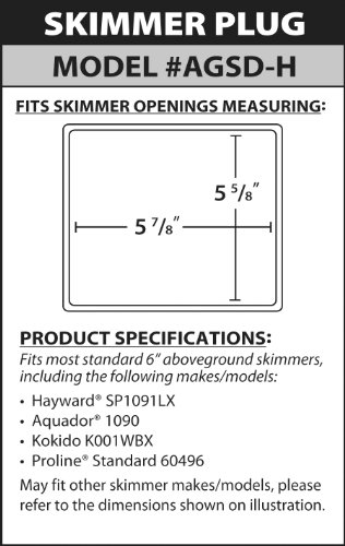 Simpooltec AGSD-H Simpooltech Standard Mouth Skimmer Plug, 5-7/8" x 5-5/8", White