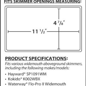 Simpooltech Wide Mouth Skimmer Plug, White, 11-1/2” x 4-7/8”