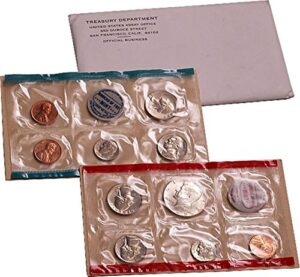 1969 - u.s. mint set - 10 coin set 40% silver half dollar uncirculated