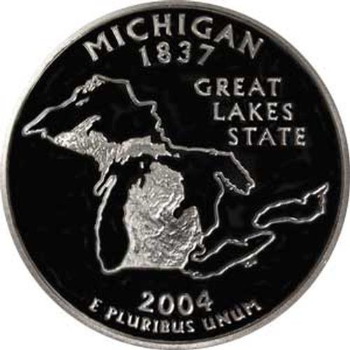 2004 Michigan S Gem Proof State Quarter US Coin