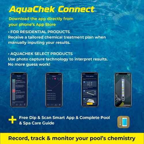 AquaChek SPA 6-in-1 Test Strips - Spa Test Strips for Total Bromine, Total Chlorine, Free Chlorine, pH, Total Alkalinity, and Total Hardness - Professional Water Quality Testing Kit (50 Strips)