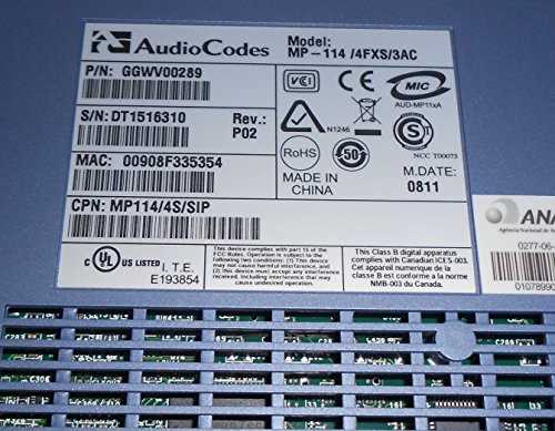 Audiocodes MP114 4FXS Ports - SIP Telephony MP114/4S/SIP