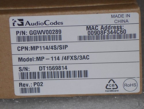 Audiocodes MP114 4FXS Ports - SIP Telephony MP114/4S/SIP