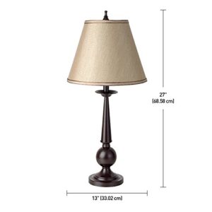 Globe Electric 12398 Set of Two 27" Table Lamps, Bronze Finish, Beige Shades