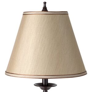 Globe Electric 12398 Set of Two 27" Table Lamps, Bronze Finish, Beige Shades