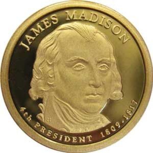 2007 james madison s gem proof presidential dollar us coin