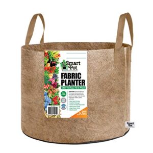 smart pots 20-gallon smart pot soft-sided container, tan with strap handles