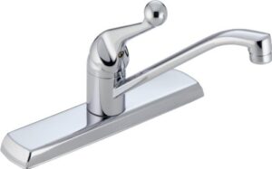 delta faucet 120lf classic, single handle kitchen faucet, chrome,8.00 x 10.50 x 8.00 inches