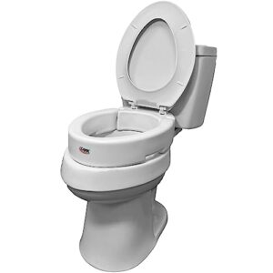 Carex Elongated Hinged Raised Toilet Seat, Adds 3.5 Inches of Height to Toilet, 300 Pound Weight Capacity, Toilet Seat Riser, Elevated Toilet Seat And Handicap Toilet Seat