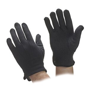 beaded cotton parade standard length gloves - white and black (medium, black)