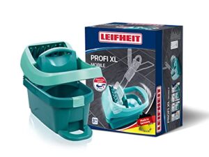 leifheit mop press professional evo with handy integrated wheels, green