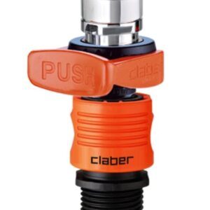 Claber 8587 Quick-Fit Tap Connector Set Indoor Faucet Adapter, 1.6 x 2.1 x 1.9, Black/Orange