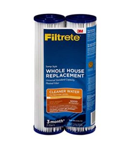 filtrete standard capacity whole house pleated replacement water filter 3wh-stdpl-f02, 2 pack, for use with 3wh-std-s01 system