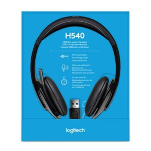 Logitech High-performance USB Headset H540 for Windows and Mac, Skype Certified, Black, 2.3