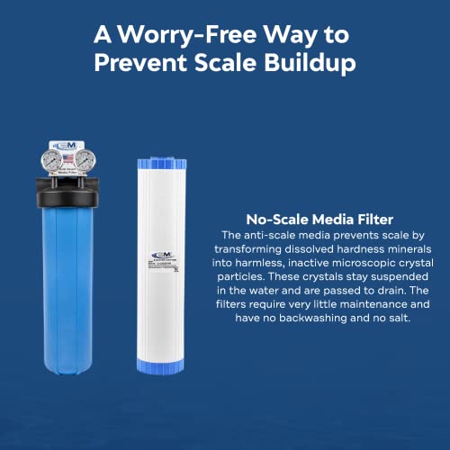 APPLIED MEMBRANES INC. Anti-Scale System for Tankless Water Heater and Whole-House Scale Protection | No-Scale Filter System with 4.5"x20" Filter