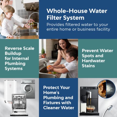 APPLIED MEMBRANES INC. Anti-Scale System for Tankless Water Heater and Whole-House Scale Protection | No-Scale Filter System with 4.5"x20" Filter