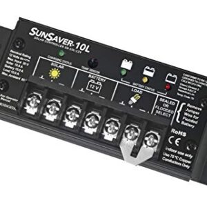 Morningstar SunSaver 10A PWM Solar Charge Controller 12V Batteries LVD, Solar Panel Controller Battery Controller Solar Controller 12V, Lowest Fail Rate Charge Controllers for Solar Panels