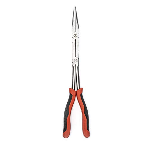 Crescent X2 Straight Long Nose Dual Material Pliers - PSX200C, Red/Black