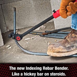 Crescent H.K. Porter 3/8" (3) and 1/2" (4) Extendable Indexing Rebar Bender, RB4, Red/Black