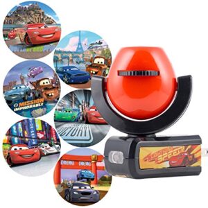 projectables pixar cars led kids night light, plug-in, projector, dusk-to-dawn, lightning mcqueen, mater, holly, for hallway, bedroom, nursery, playroom, gaming room, 11740