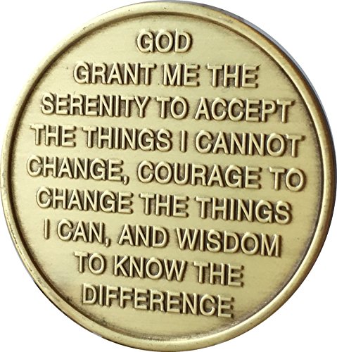 One Day At a Time Praying Hands with the Serenity Prayer- Bronze Medallion