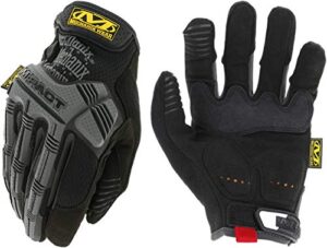 mechanix wear: m-pact work gloves with secure fit, work gloves with impact protection and vibration absorption, safety gloves for men (black/grey, large)