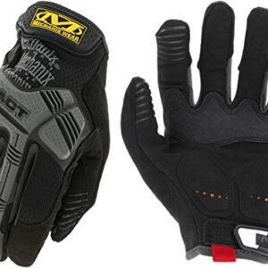 Mechanix Wear: M-Pact Work Gloves with Secure Fit, Work Gloves with Impact Protection and Vibration Absorption, Safety Gloves for Men (Black/Grey, Large)