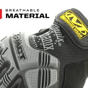 Mechanix Wear: M-Pact Work Gloves with Secure Fit, Work Gloves with Impact Protection and Vibration Absorption, Safety Gloves for Men (Black/Grey, Large)