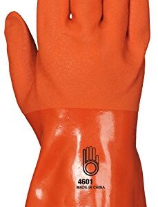 Bellingham SB4601L Snow Blower Insulated Gloves, 100% Waterproof Double-Dipped PVC Coating, Flexible to -4° Fahrenheit, Large,Orange