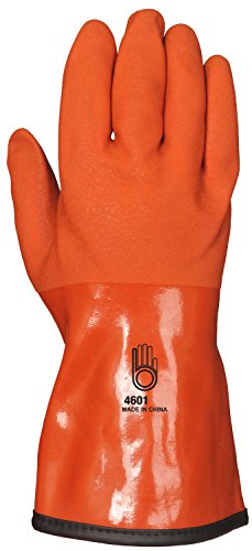 Bellingham SB4601L Snow Blower Insulated Gloves, 100% Waterproof Double-Dipped PVC Coating, Flexible to -4° Fahrenheit, Large,Orange