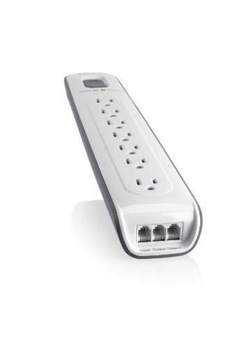 Belkin 7-Outlet AV Power Strip Surge Protector with 8-Foot Power Cord, 2000 Joules (BSV701-08-WM)