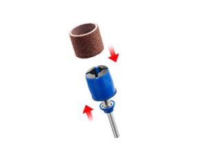 dremel sc407 ez speedclic sanding bands and mandrel, set of 2 sanding bands 13 mm (grit 60/120) and 1 ez speedclic mandrel for sanding, shaping and smoothing wood and plastic materials