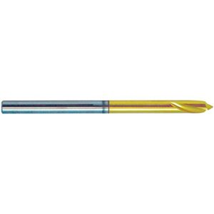 keo 34180 solid carbide high performance nc spotting drill bit, tin coated, round shank, right hand flute, 90 degree point angle, 1/8" body diameter, 1-1/2" overall length