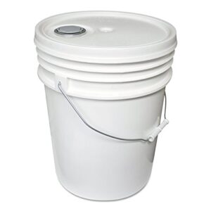 impact 5515 polyethylene pail with lid, 5 gallon capacity, 14-1/2" height x 1-1/4" depth, white (case of 5)
