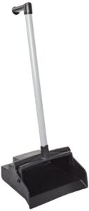 impact 2602i lobbymaster plastic lobby dust pan with "l" grip gray pvc handle, 32" height x 12" width x 11" depth, black