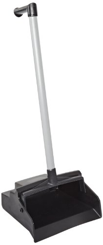 Impact 2602I LobbyMaster Plastic Lobby Dust Pan with "L" Grip Gray PVC Handle, 32" Height x 12" Width x 11" Depth, Black