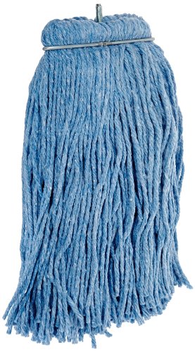 Impact 26116 Layflat Screw-Type Regular Cut-End Blend Wet Mop Head, 16 oz, Blue (Case of 12)