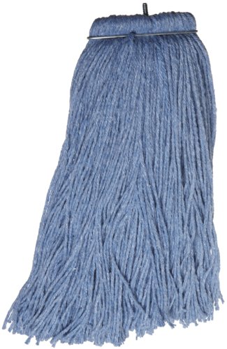 Impact 26124 Layflat Screw-Type Regular Cut-End Blend Wet Mop Head, 24 oz, Blue (Case of 12)