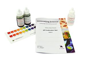 ph indicator set - includes 3 solutions & color charts - the curated chemical collection by innovating science