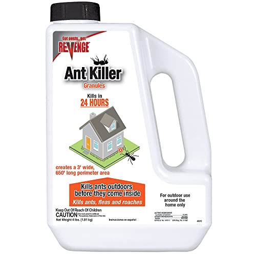 Revenge Ant Killer Granules, 4 lbs. Ready-to-Use Fast Acting Perimeter Treatment for Home Kills Ants, Fleas & Roaches