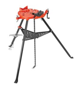 ridgid 36278 model 460-12 portable tristand chain vise with integrated folding legs and tool tray, 1/8" to 12" pipe capacity