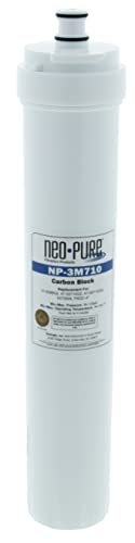 Neo-Pure NP-3M710 SQC Carbon Block Postfilter Replacement Cartridge for the SQC3 and SQC4 Reverse Osmosis Systems Compatible with Water Factory Systems 47-55710G2, 47-55710G2, 47-55710CM