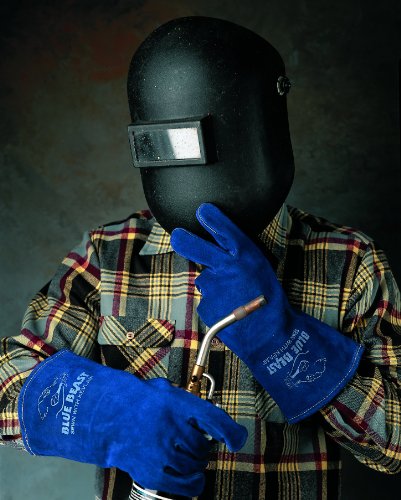 MCR Safety Gloves 4600 Blue Beast Split Cow Leather Welder Gloves with Reinforced Palm and Wing Thumb, X-Large, 1 Pair