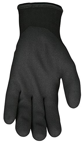 MCR Safety N9690S Ninja Ice 15 Gauge Black Nylon Cold Weather Glove, Acrylic Terry Inner, HPT Palm and Fingertips, Small, 1 Pair