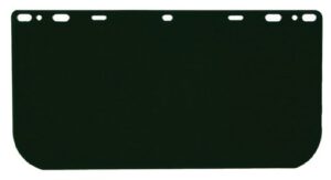 mcr safety 181542 polycarbonate universal visor safety faceshield, dark green, 8-inch by 15-1/2-inch, 0.040-inch thick, 1-pair