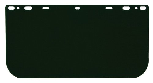 MCR Safety 181542 Polycarbonate Universal Visor Safety Faceshield, Dark Green, 8-Inch by 15-1/2-Inch, 0.040-Inch Thick, 1-Pair