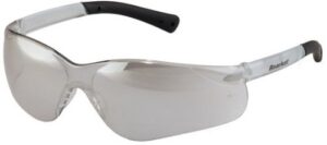 mcr safety bk319 bearkat 3 polycarbonate lens safety glasses with non-slip hybrid black temple sleeve, grey, 1 pair