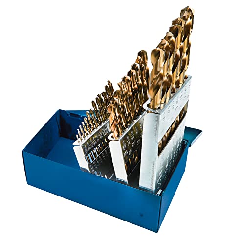 Century Drill & Tool 26129 Pro Grade Cobalt Drill Set, 29 Piece, Made in The USA