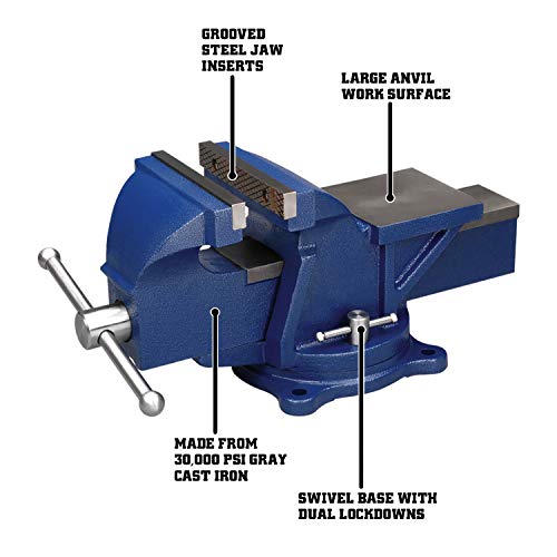 WILTON General Purpose Bench Vise, 5” Jaw Width, 4' Jaw Opening (11105)